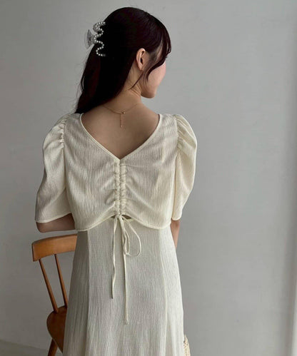 復古褶皺連衣裙