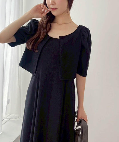 復古褶皺連衣裙