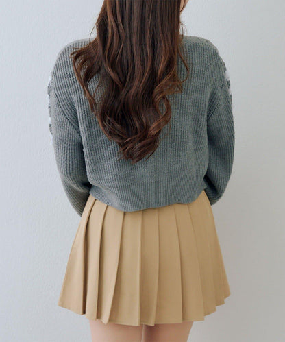 袖部繫帶設計 針織開衫