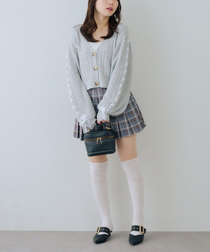 袖部繫帶設計 針織開衫