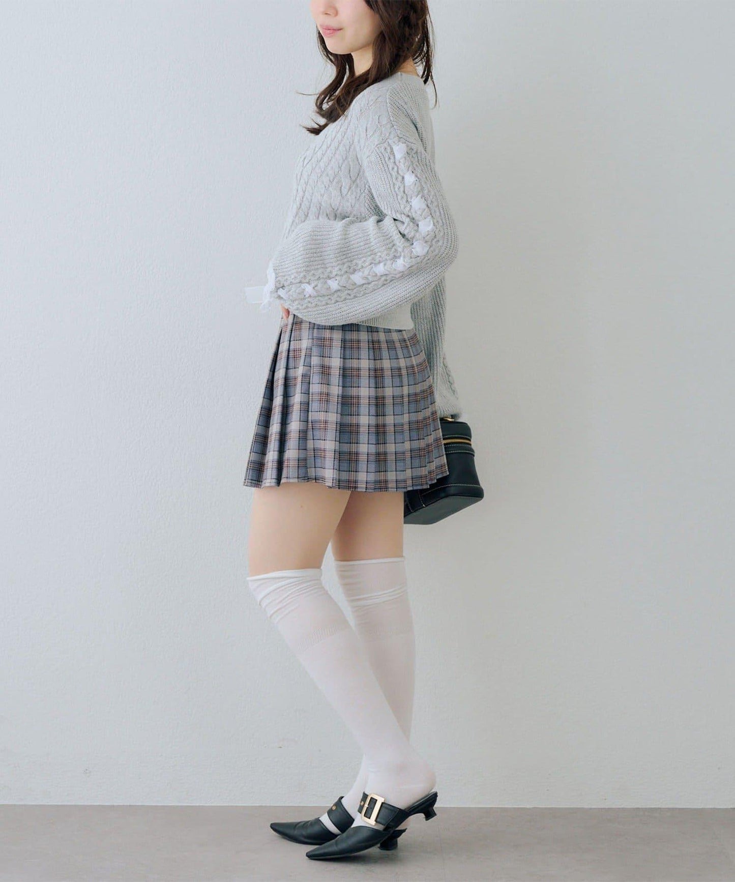 袖部繫帶設計 針織開衫