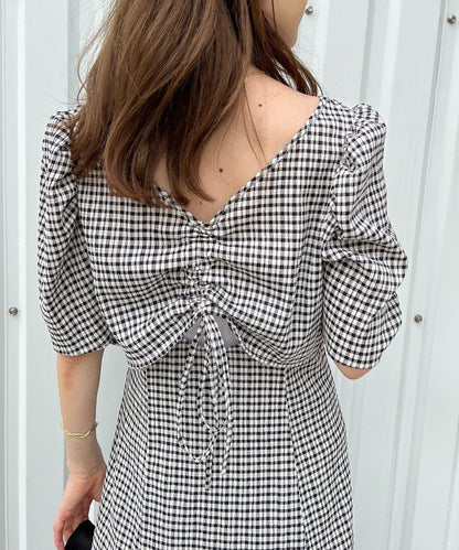 復古褶皺連衣裙