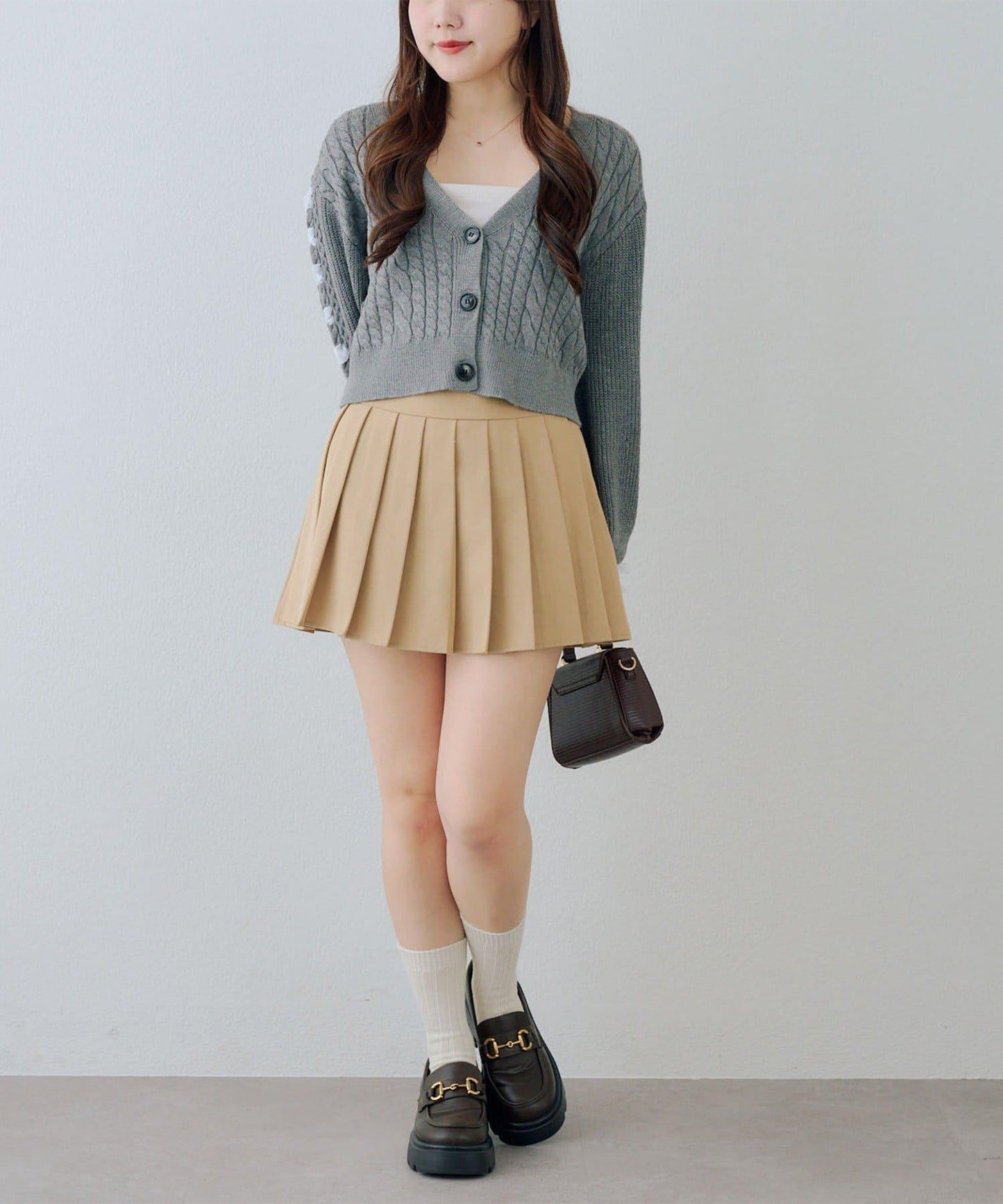 袖部繫帶設計 針織開衫