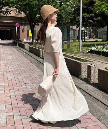 復古褶皺連衣裙