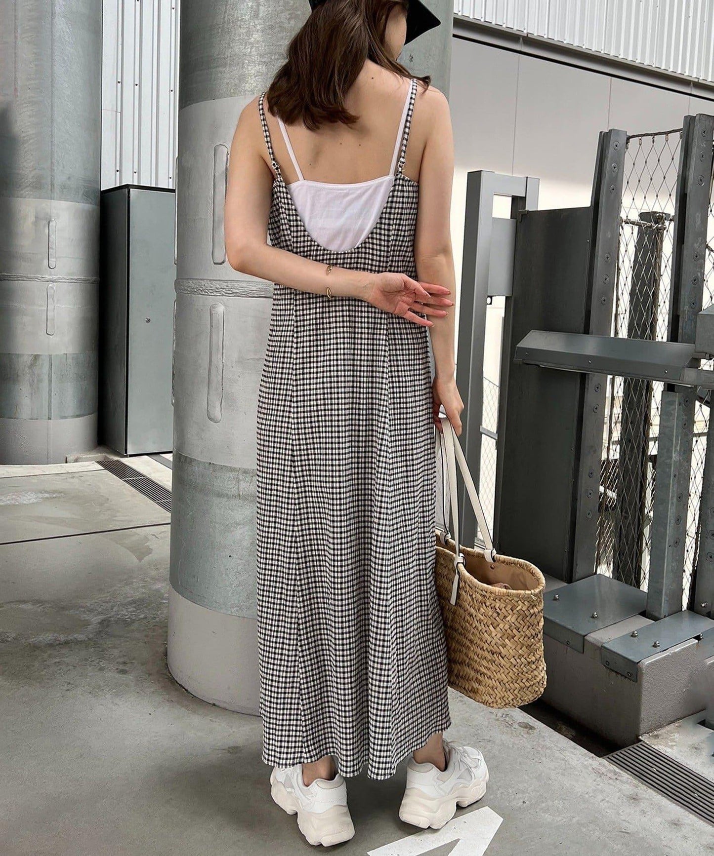 復古褶皺連衣裙