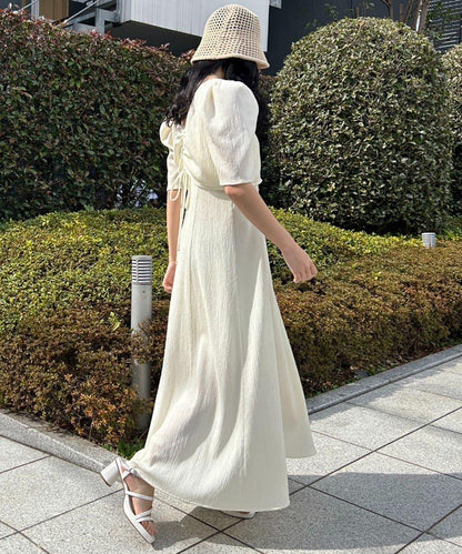 復古褶皺連衣裙