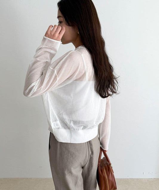 刺繡透紗針織開衫