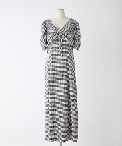 復古褶皺連衣裙