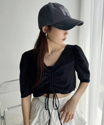 復古褶皺連衣裙