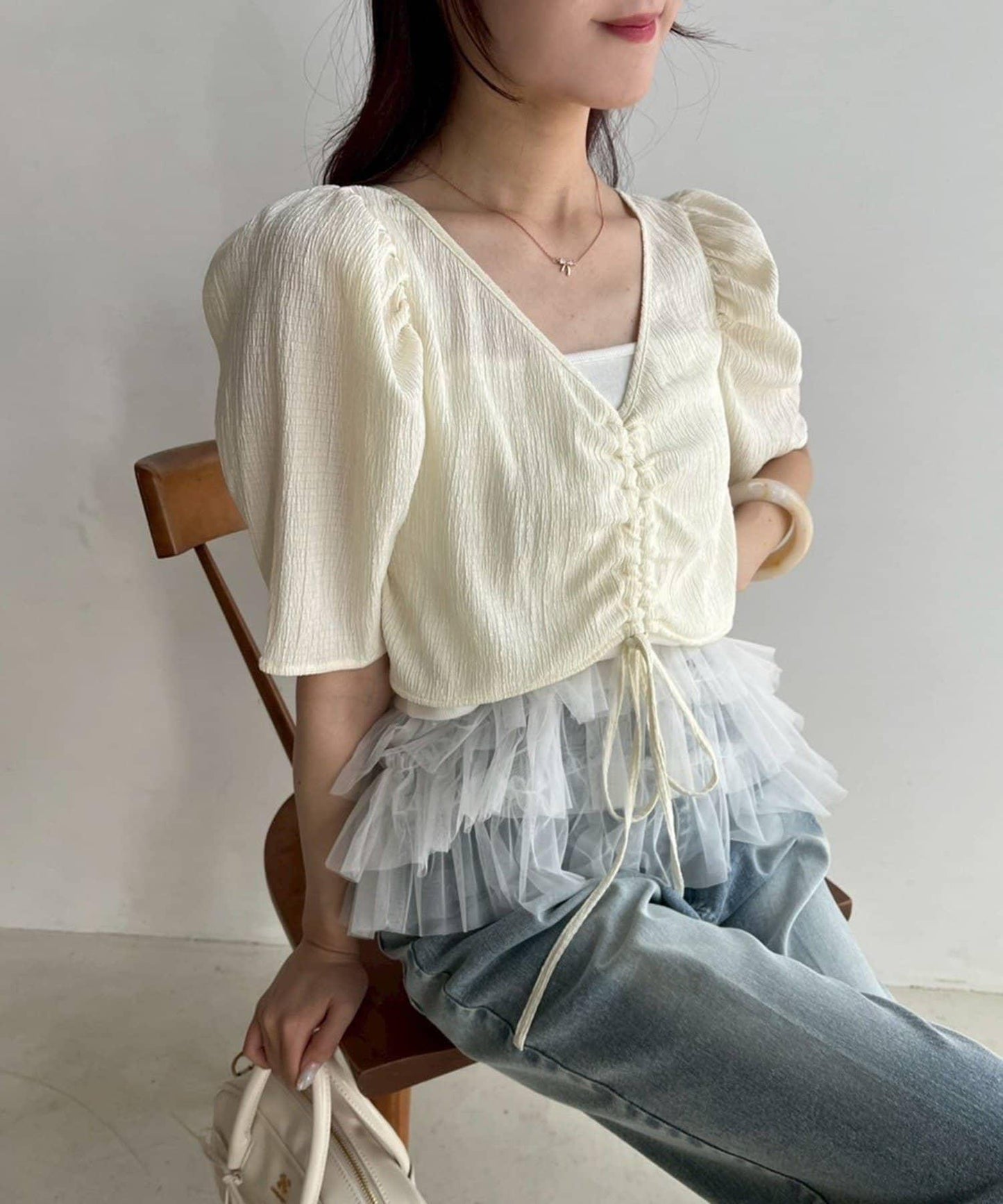 復古褶皺連衣裙