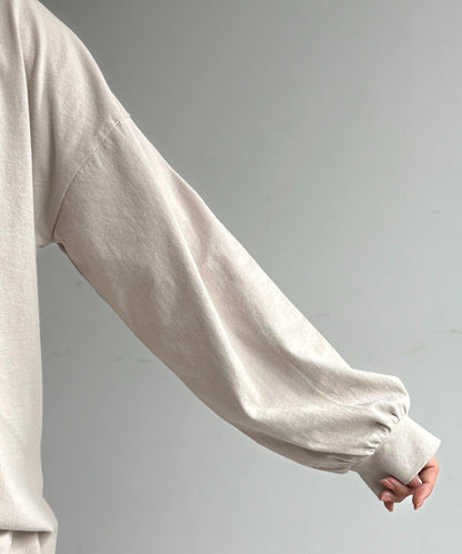 線花刺繡貼章長袖T恤