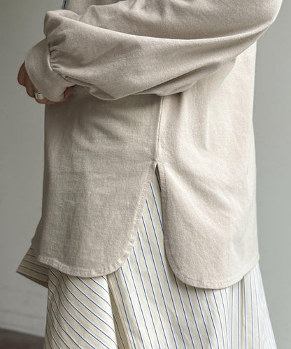 線花刺繡貼章長袖T恤