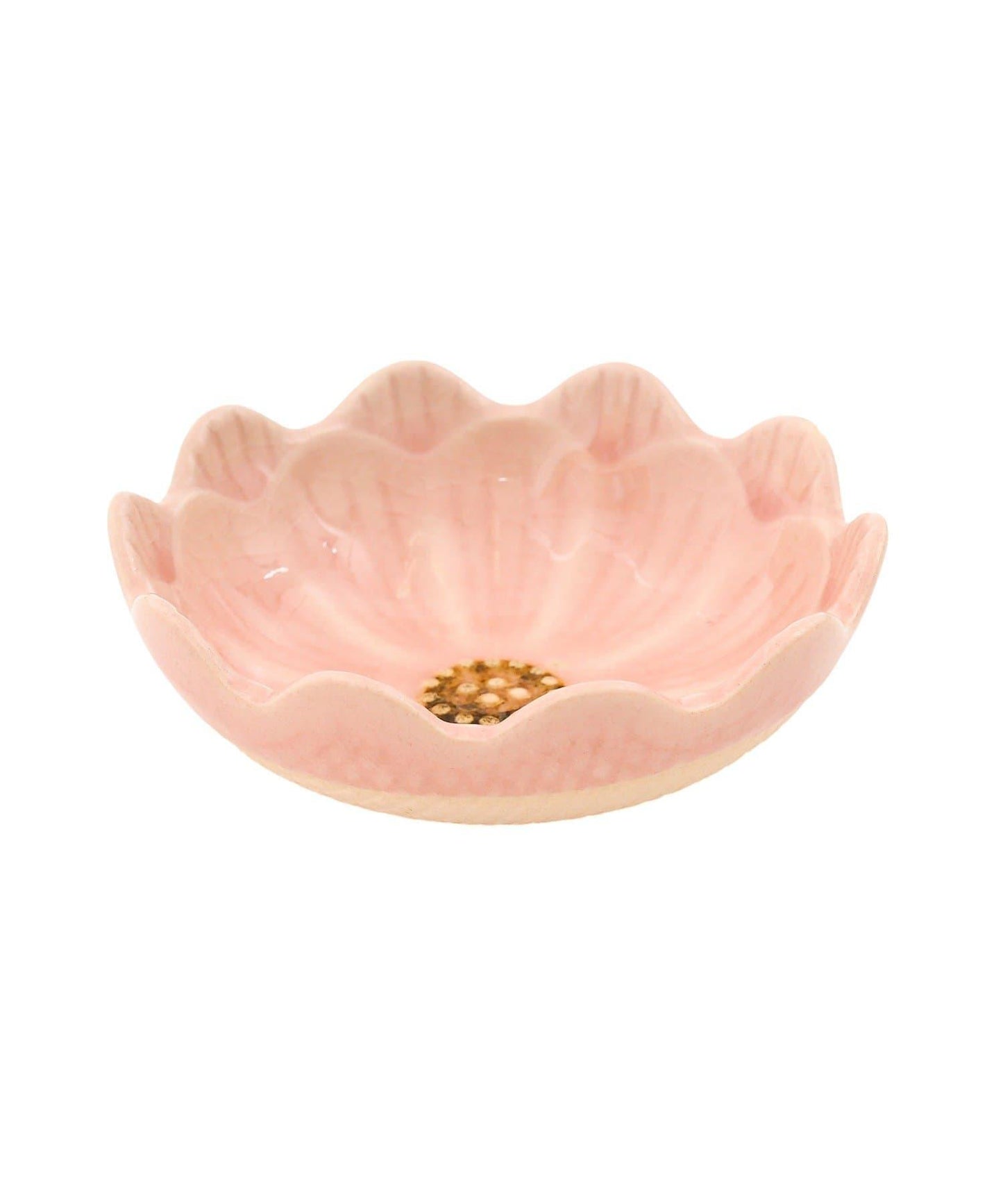 貫入玻璃花紋 茶與糰子圖案 9cm 小碟