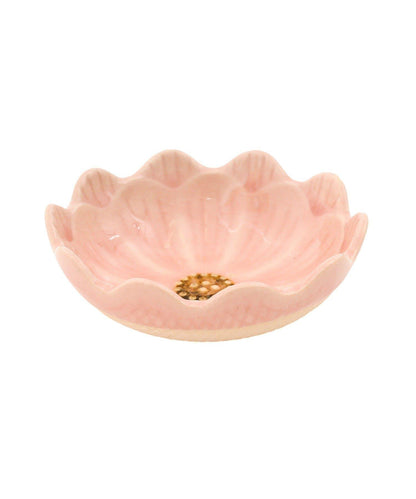 貫入玻璃花紋 茶與糰子圖案 9cm 小碟