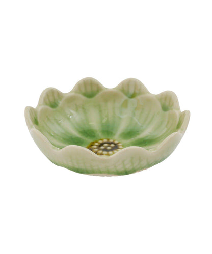 貫入玻璃花紋 茶與糰子圖案 9cm 小碟