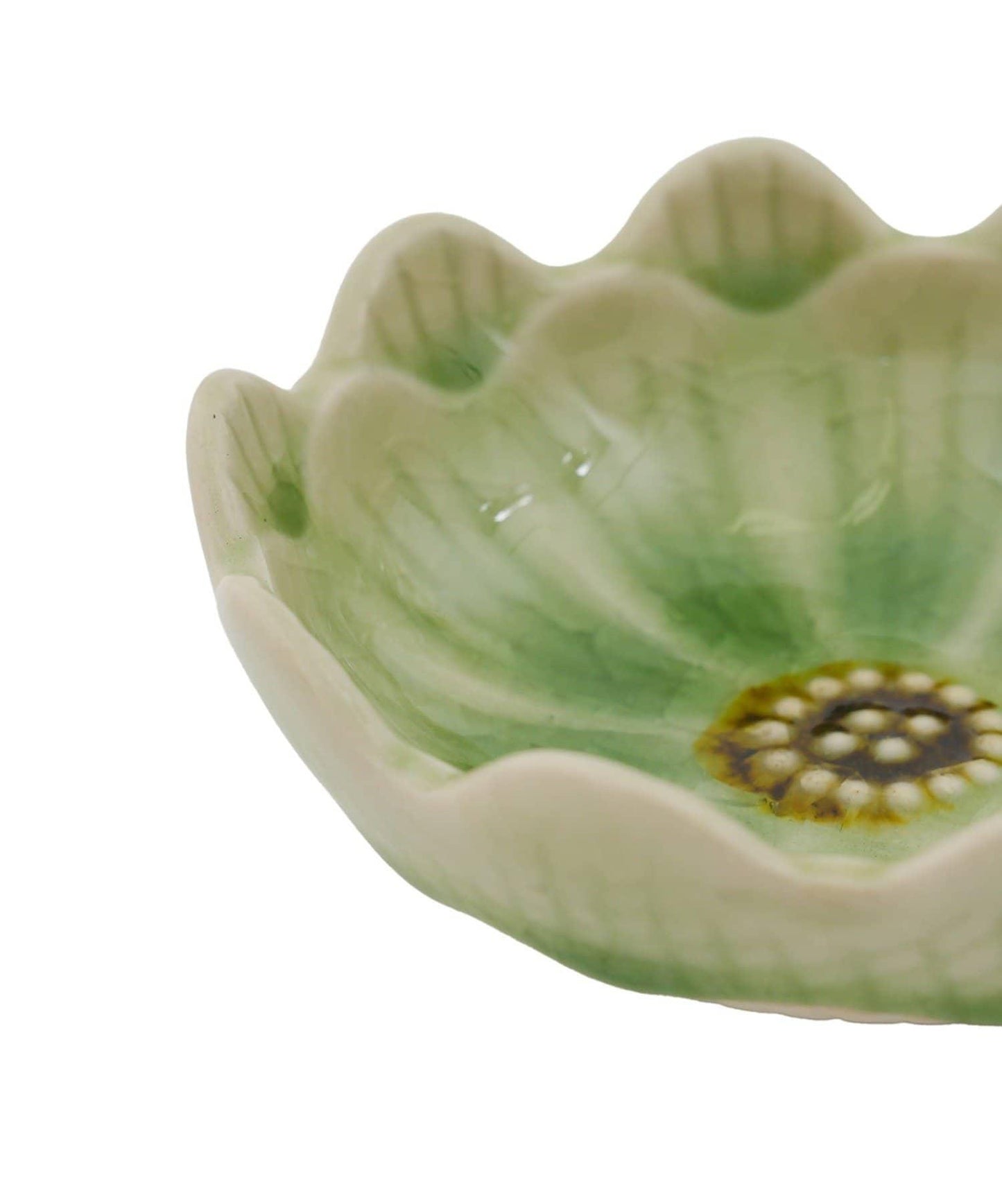 貫入玻璃花紋 茶與糰子圖案 9cm 小碟