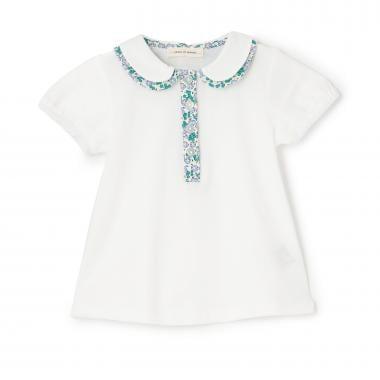 小花圖案拼接襯衫