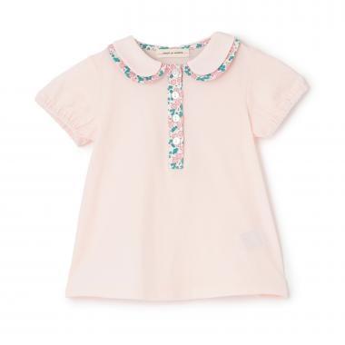 小花圖案拼接襯衫