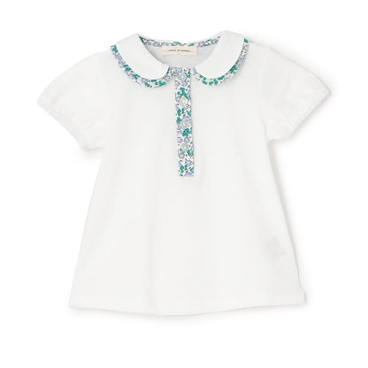 小花圖案拼接襯衫