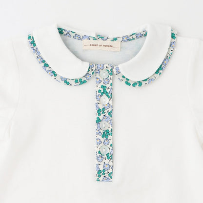 小花圖案拼接襯衫