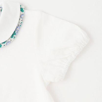 小花圖案拼接襯衫