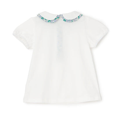 小花圖案拼接襯衫