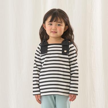 純棉 吸溼速幹防曬不易變形 船領 肩部蝴蝶結 T恤