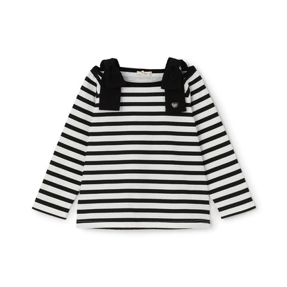 純棉 吸溼速幹防曬不易變形 船領 肩部蝴蝶結 T恤