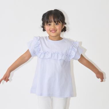 100%棉 速幹防曬 不易變形 可前後兩穿 A字廓形 荷葉邊 長款T恤