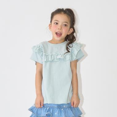 100%棉 速幹防曬 不易變形 可前後兩穿 A字廓形 荷葉邊 長款T恤