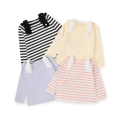 純棉 吸溼速幹防曬不易變形 船領 肩部蝴蝶結 T恤