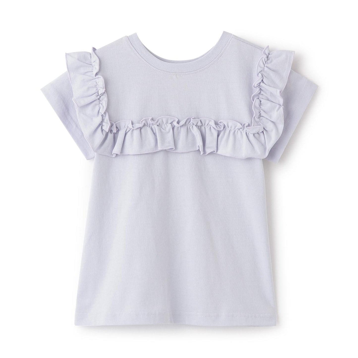 100%棉 速幹防曬 不易變形 可前後兩穿 A字廓形 荷葉邊 長款T恤