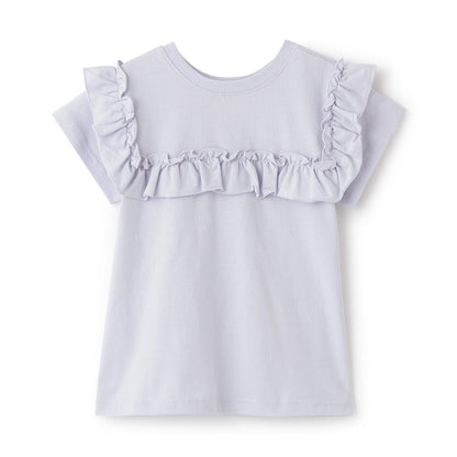 100%棉 速幹防曬 不易變形 可前後兩穿 A字廓形 荷葉邊 長款T恤