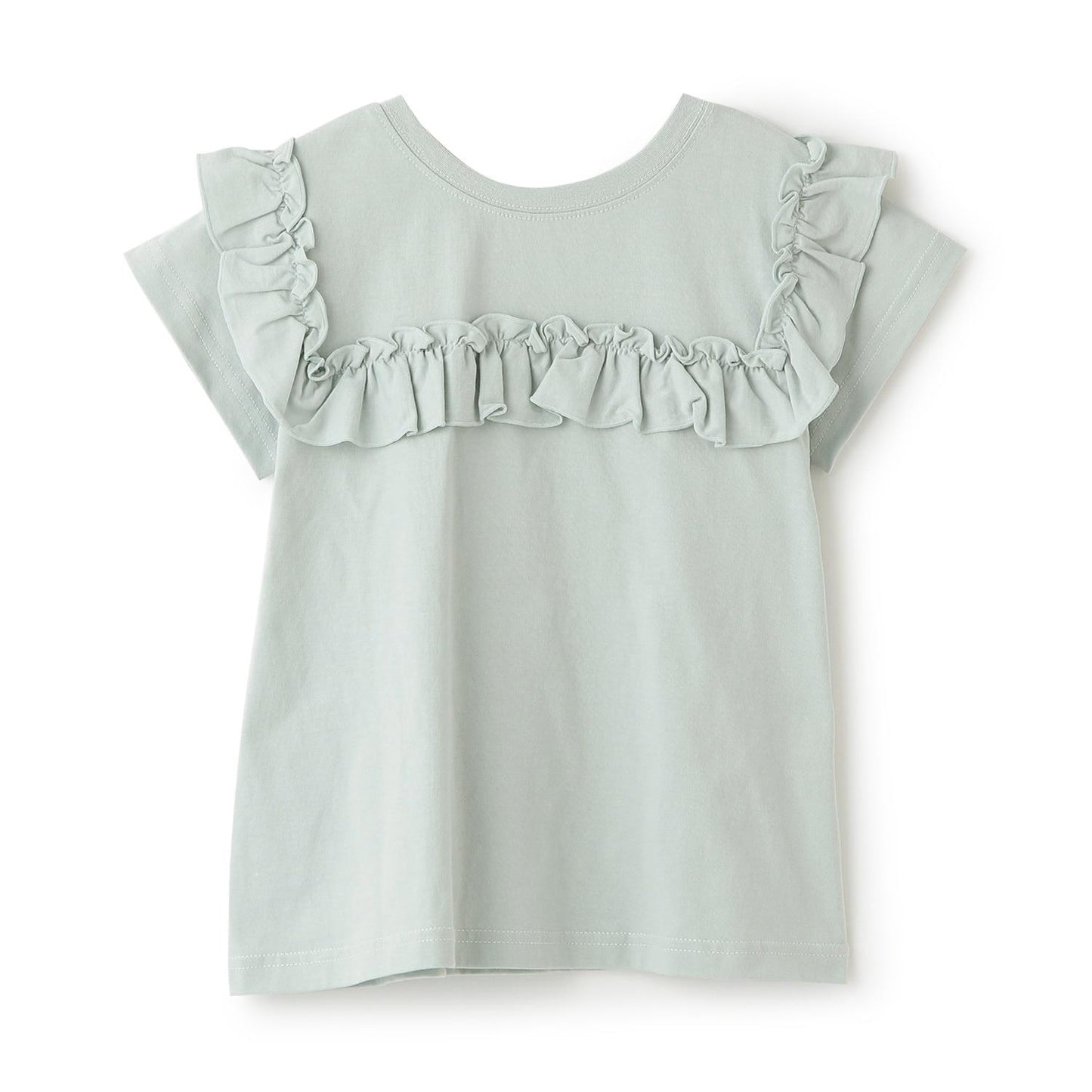 100%棉 速幹防曬 不易變形 可前後兩穿 A字廓形 荷葉邊 長款T恤