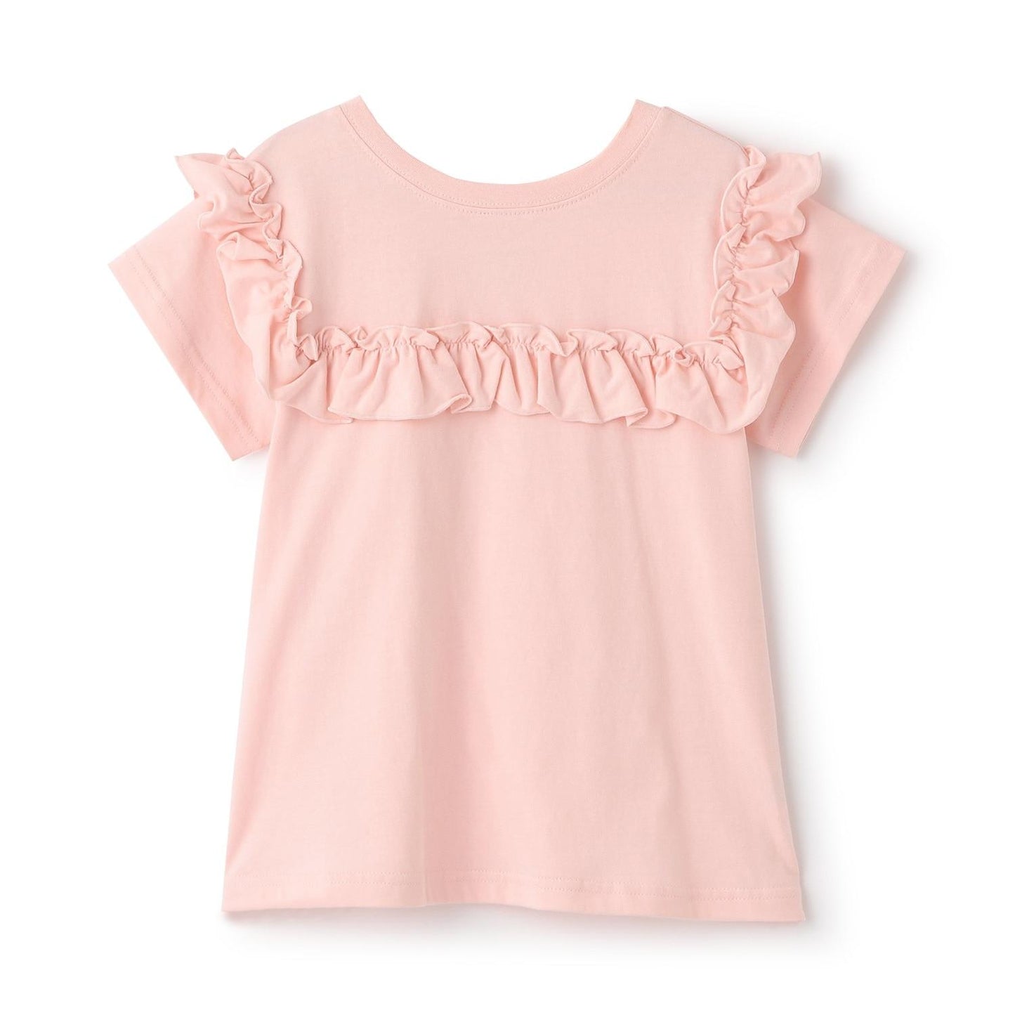 100%棉 速幹防曬 不易變形 可前後兩穿 A字廓形 荷葉邊 長款T恤