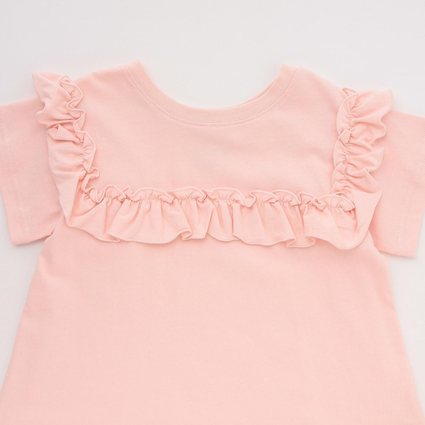 100%棉 速幹防曬 不易變形 可前後兩穿 A字廓形 荷葉邊 長款T恤