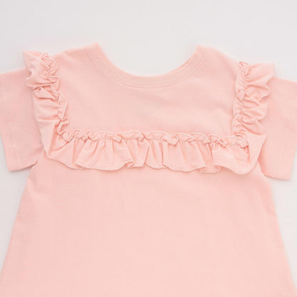 100%棉 速幹防曬 不易變形 可前後兩穿 A字廓形 荷葉邊 長款T恤