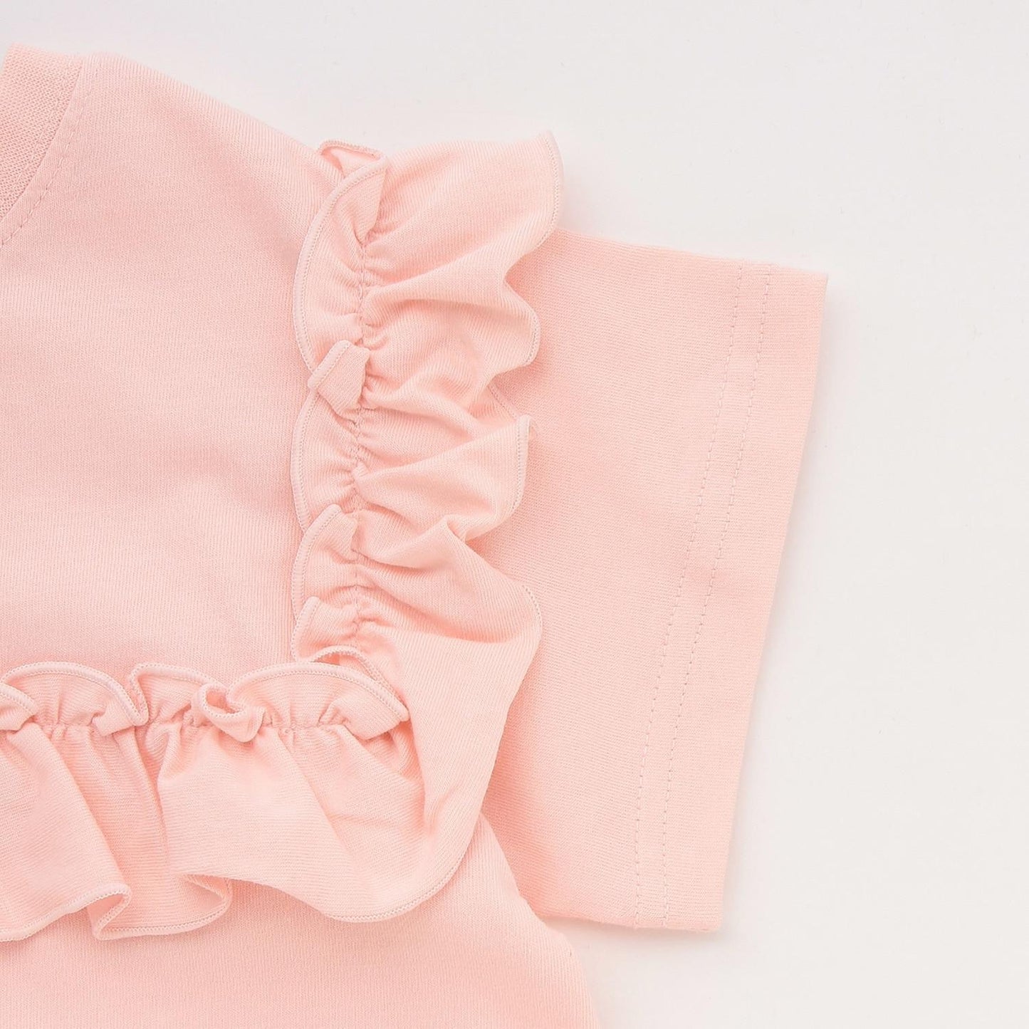 100%棉 速幹防曬 不易變形 可前後兩穿 A字廓形 荷葉邊 長款T恤