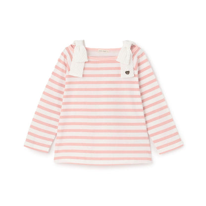 純棉 吸溼速幹防曬不易變形 船領 肩部蝴蝶結 T恤