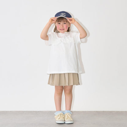 100%棉 速幹防曬 不易變形 可前後兩穿 A字廓形 荷葉邊 長款T恤