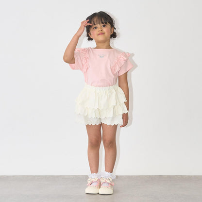 100%棉 速幹防曬 不易變形 可前後兩穿 A字廓形 荷葉邊 長款T恤