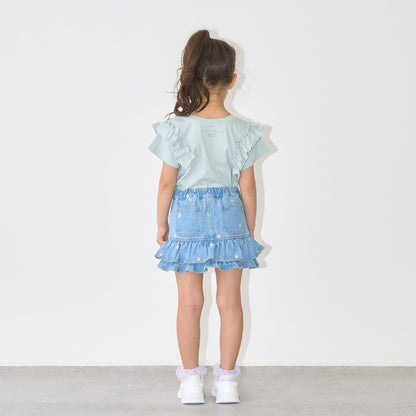 100%棉 速幹防曬 不易變形 可前後兩穿 A字廓形 荷葉邊 長款T恤