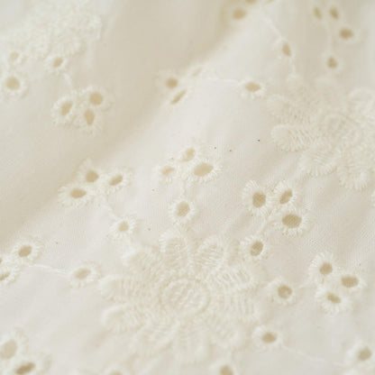 棉質蕾絲 泡泡袖 抽褶 女襯衫