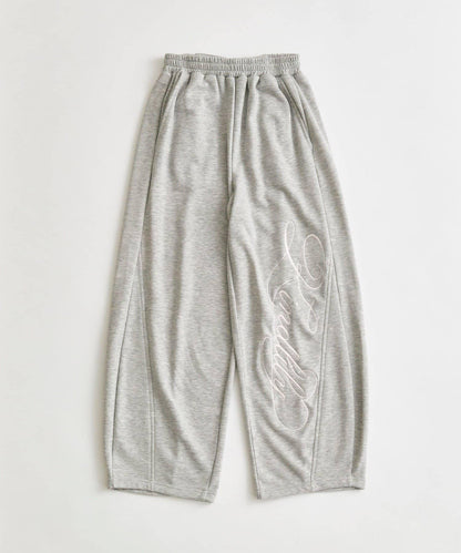 刺繡字母 大蝴蝶結 彈力 休閒褲