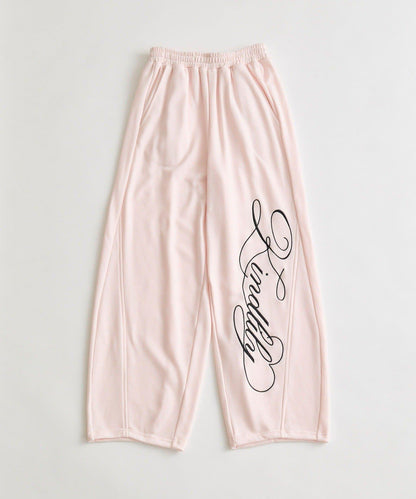 刺繡字母 大蝴蝶結 彈力 休閒褲