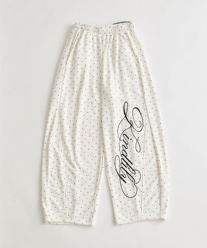 刺繡字母 大蝴蝶結 彈力 休閒褲