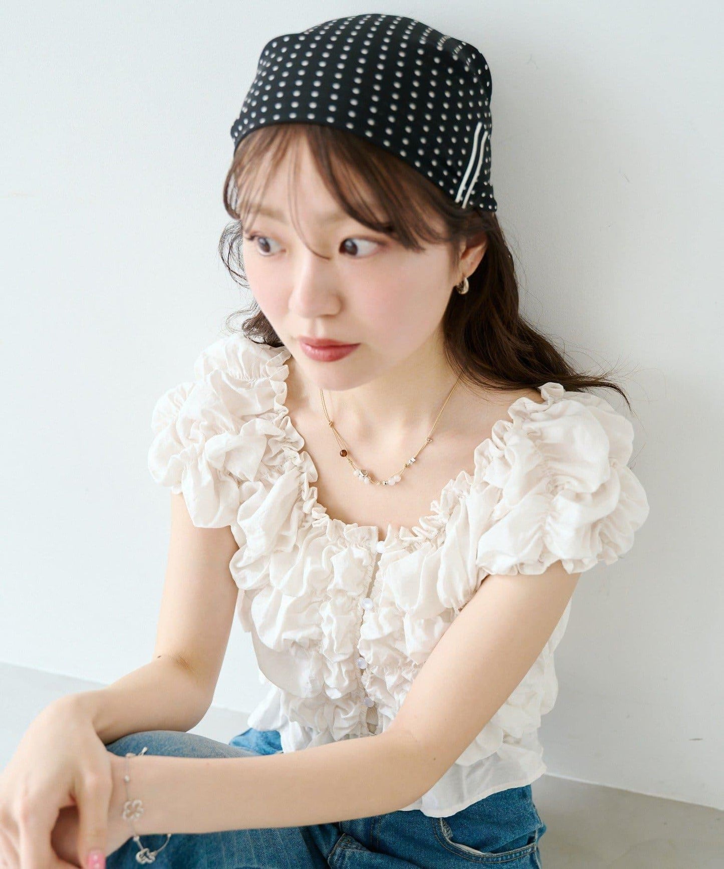 多色方格圖案絲巾