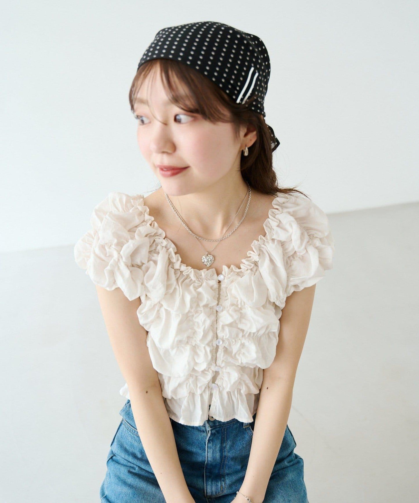 多色方格圖案絲巾