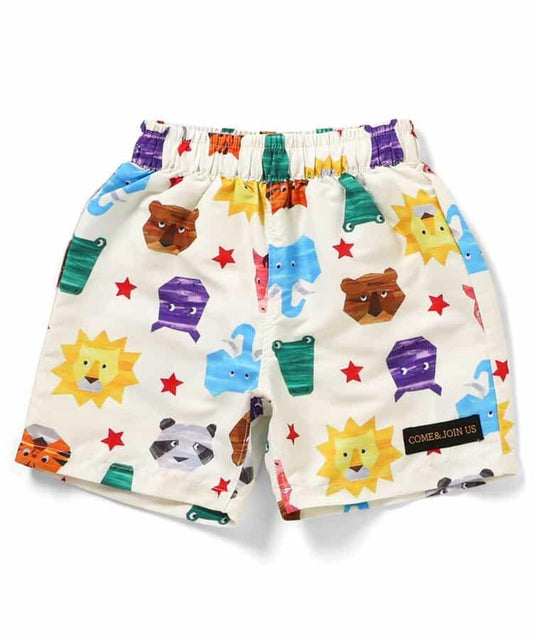 動物剪紙圖案 平角 防曬 泳褲