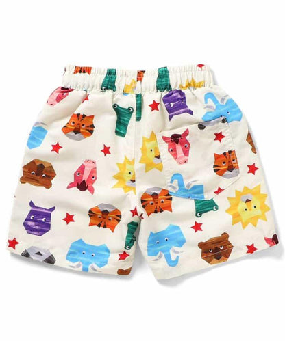 動物剪紙圖案 平角 防曬 泳褲